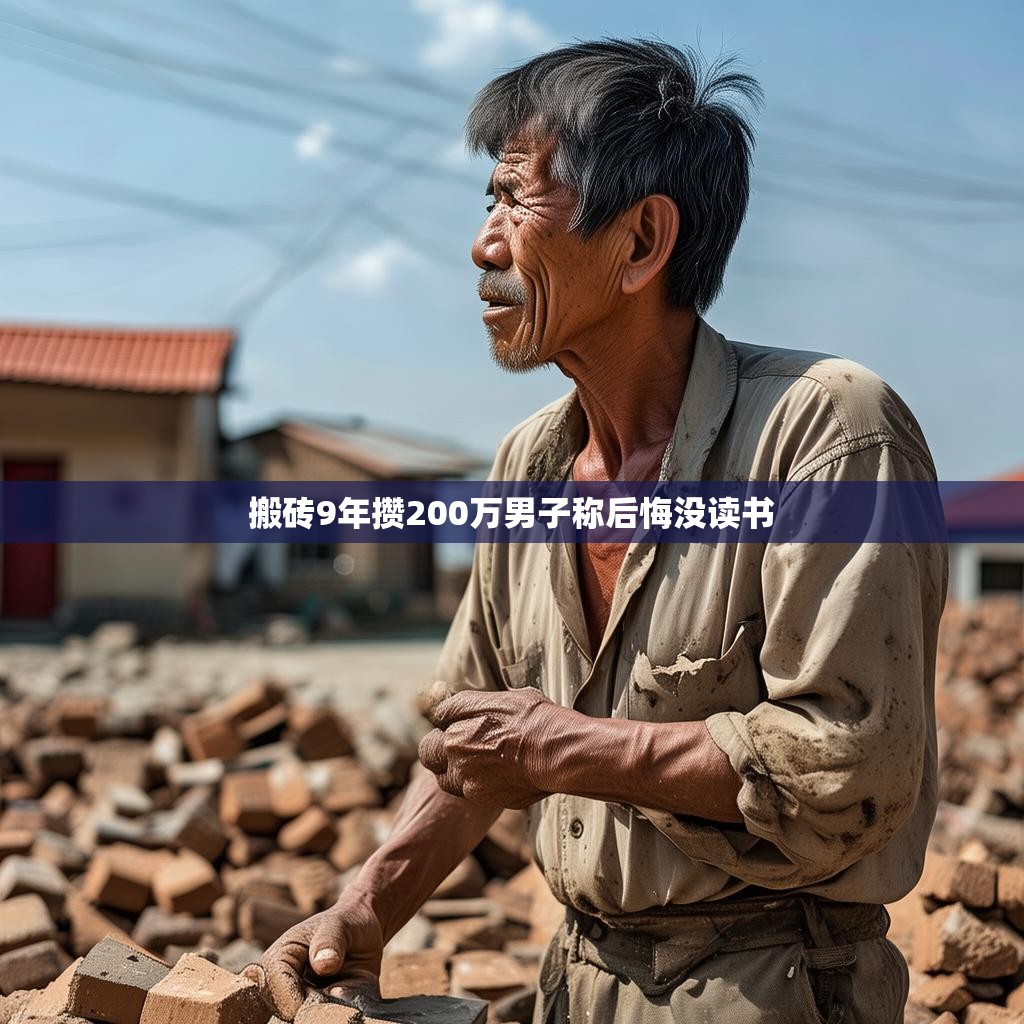 搬砖九年攒下两百万元的男子后悔未接受足够教育