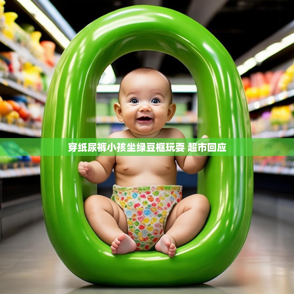 穿纸尿裤小孩坐绿豆框玩耍 超市回应 穿纸尿裤小孩坐绿豆框玩耍 超市回应