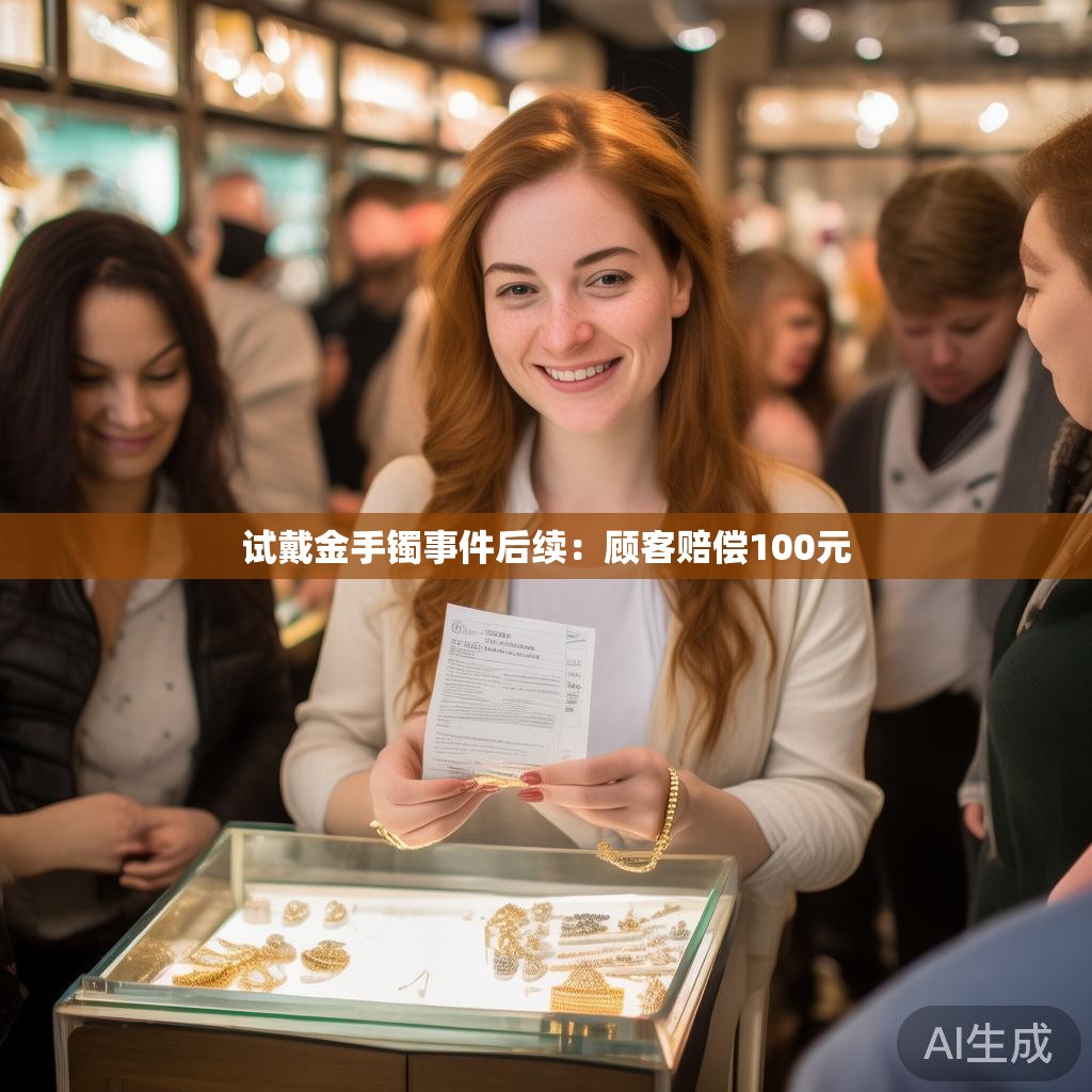 试戴金手镯事件后续：顾客赔偿100元