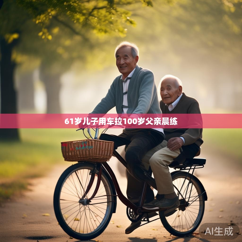 61岁儿子用车拉100岁父亲晨练 61岁儿子用车拉100岁父亲晨练