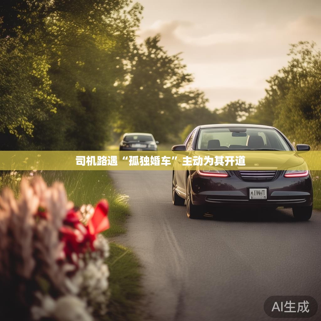 司机路遇“孤独婚车”主动为其开道