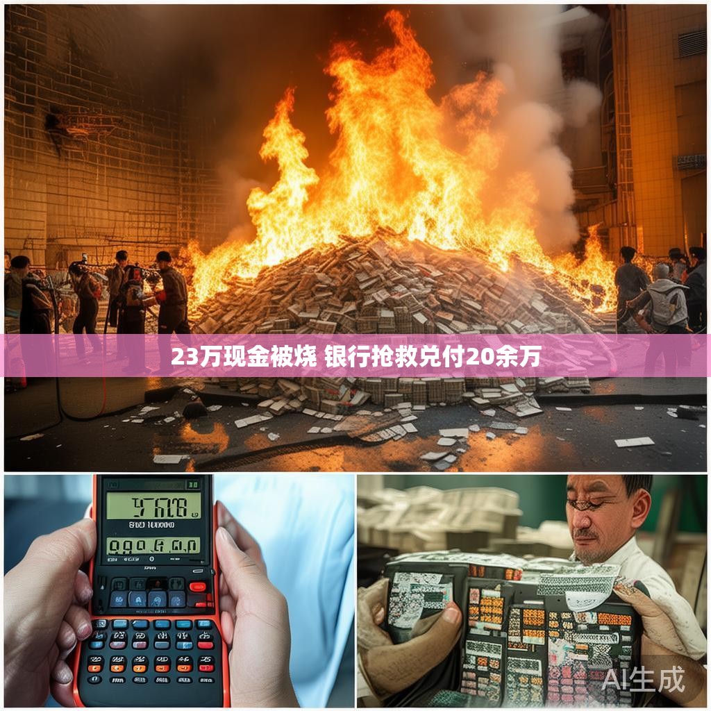 23万现金被烧 银行抢救兑付20余万